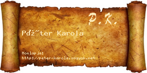 Péter Karola névjegykártya