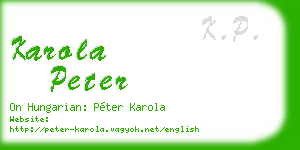 karola peter business card