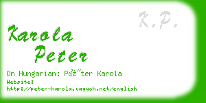 karola peter business card